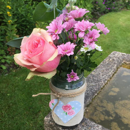 Natural Mason Jar Flower Vase