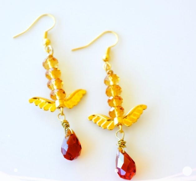 On Angel Wings Earrings On Angel Wings Earrings