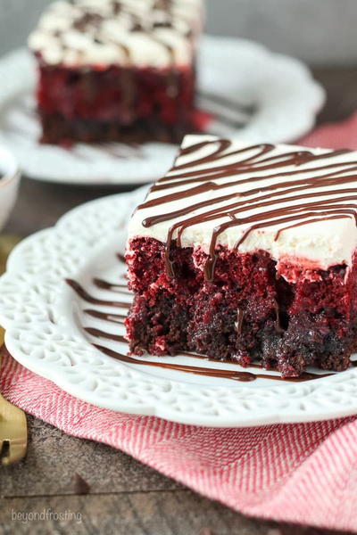 Red Velvet Brownie Poke Cake Red Velvet Brownie Poke Cake