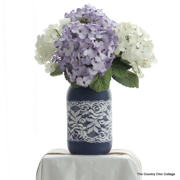 Lace Mason Jar Vase Lace Mason Jar Vase