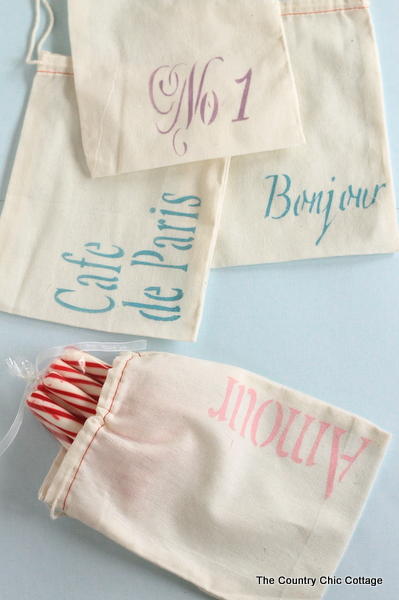 Chic French Wedding Favor Bags Chic French Wedding Favor Bags