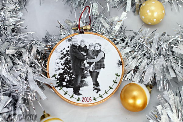 Embroidered Family Portrait Ornament Embroidered Family Portrait Ornament