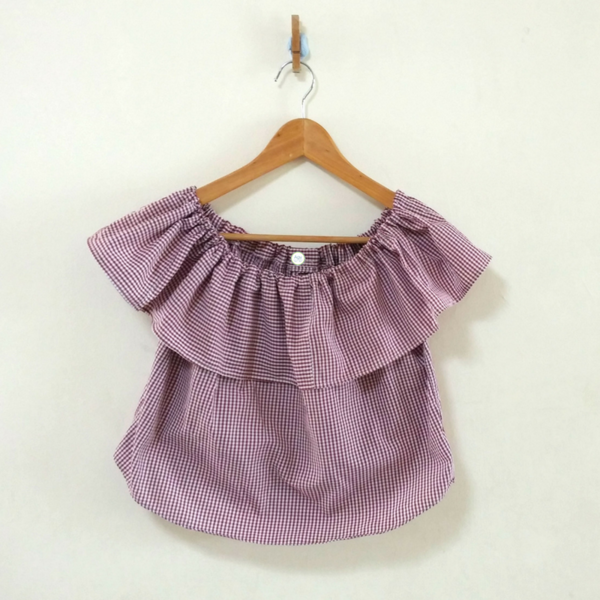 Upcycled Mans Shirt to Bardot Top Upcycled Man's Shirt to Bardot Top