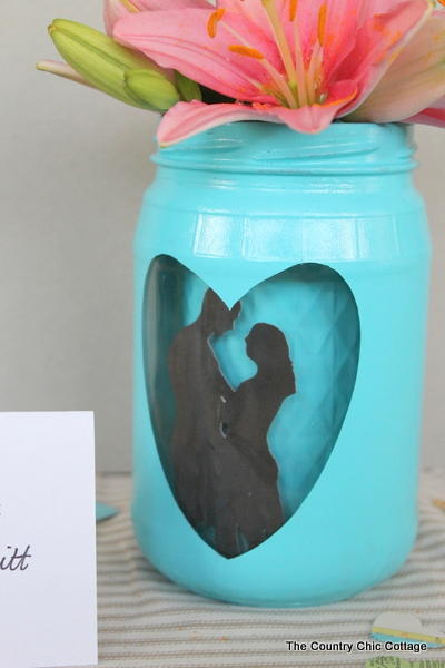 Silhouette Mason Jar Centerpiece Silhouette Mason Jar Centerpiece