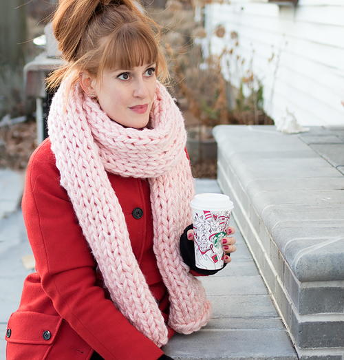 Millenial Pink Knit Scarf Millenial Pink Knit Scarf