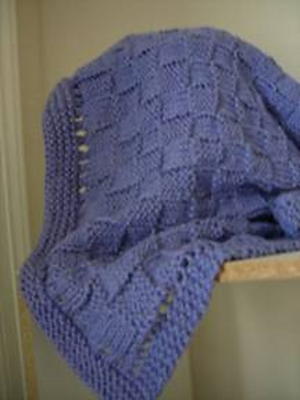 Blue Knit Baby Blanket