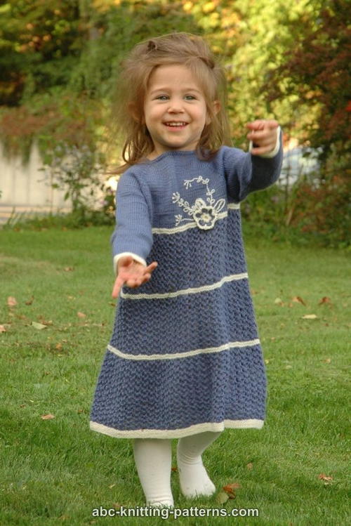 Knit Blue Porcelain Girls Lace Dress Knit Blue Porcelain Girls Lace Dress