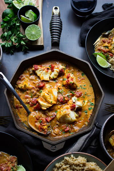 Coconut Tomato Curry with Cod Brown Rice Coconut Tomato Curry with Cod & Brown Rice