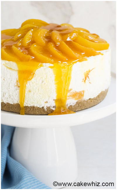 Easy No Bake Peach Cheesecake