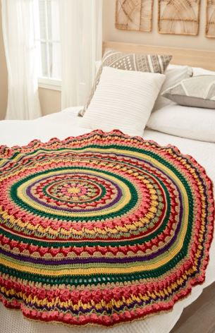 Circular Fall Mandala Crochet Throw