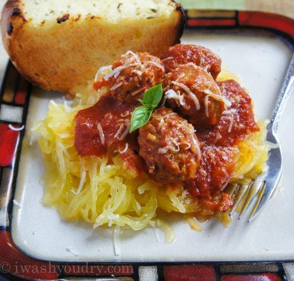 Sneaky Spaghetti Squash with Meatballs Sneaky Spaghetti Squash with Meatballs