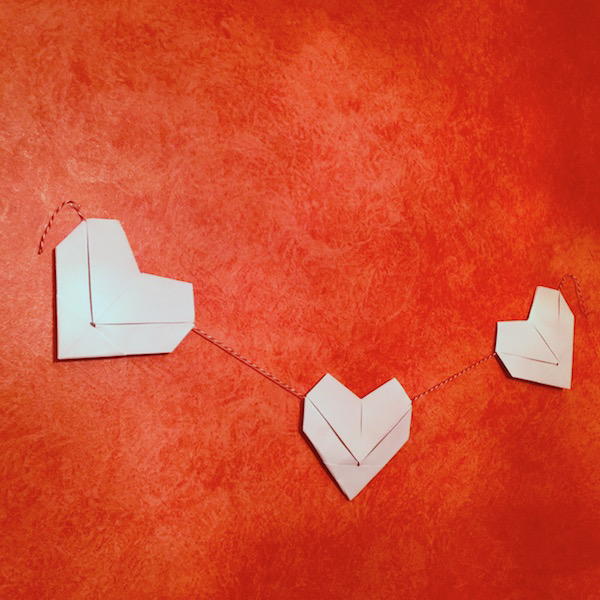 Heart Origami Valentine Banner