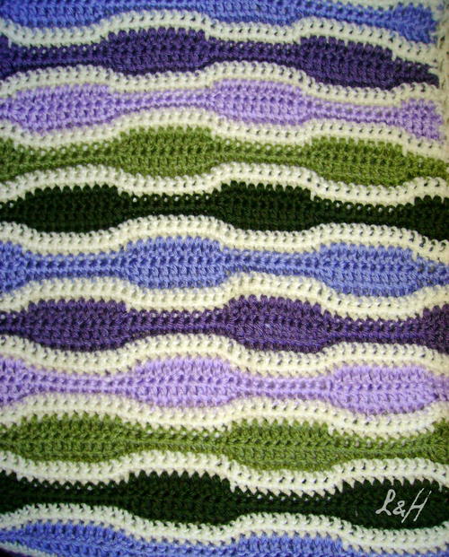 Lilac Sound-Waves Afghan