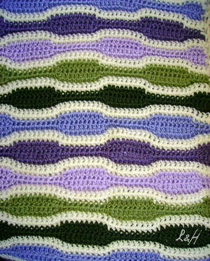 Lilac Sound-Waves Afghan