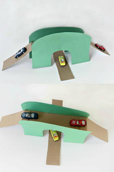 DIY Toy Car Bridge & Tunnel