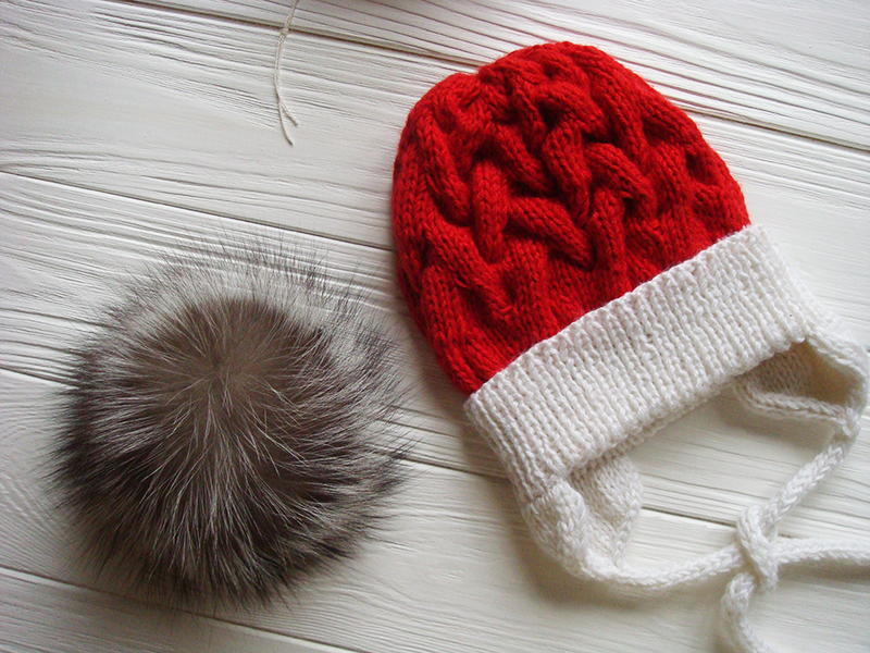 red baby winter hat