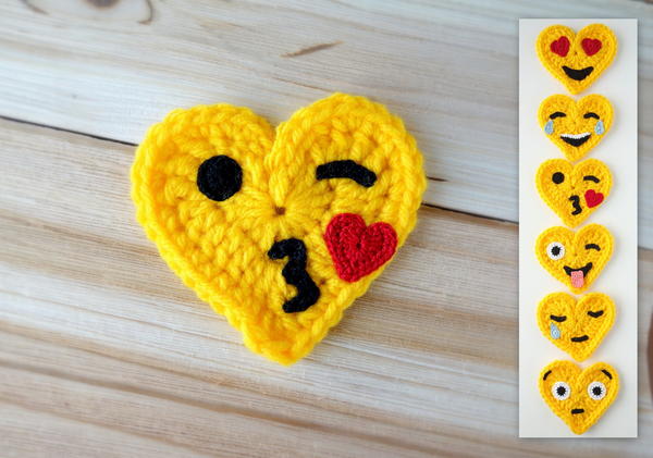 Crochet Emoji Valentines Blowing a Kiss Crochet Emoji Valentines – Blowing a Kiss