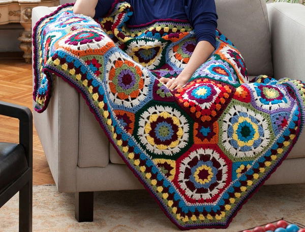 Image shows the I Love Color Crochet Afghan.