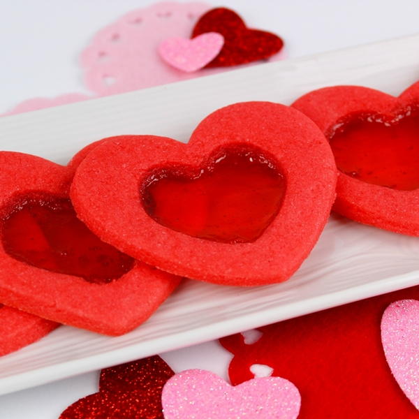 Heart-Shaped Stained Glass Cookies Heart-Shaped Stained Glass Cookies