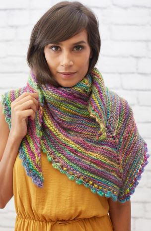 Colorful and Chic Knit Shawlette Colorful and Chic Knit Shawlette