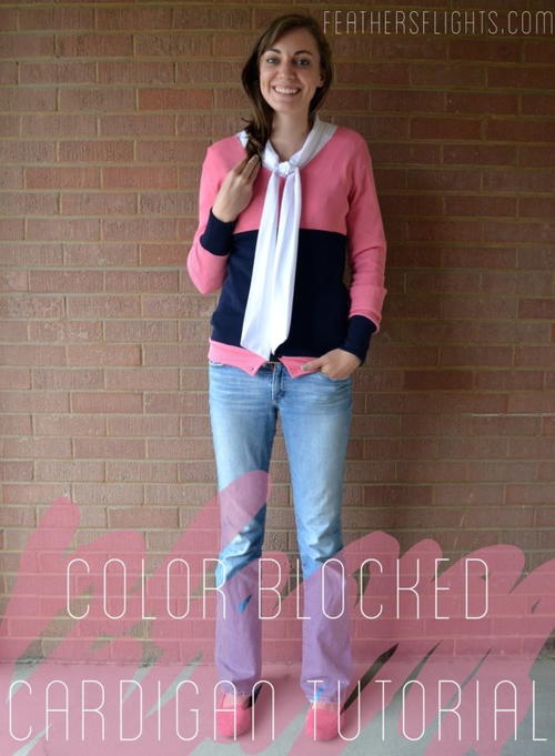 Color Blocked Cardigan Tutorial Color Blocked Cardigan Tutorial