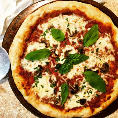 Bolognese Pizza with Fresh Basil