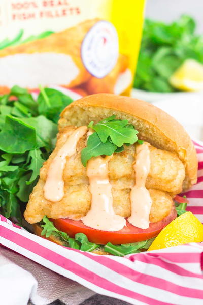 Crispy Fish Sandwich with Sriracha Mayo Crispy Fish Sandwich with Sriracha Mayo