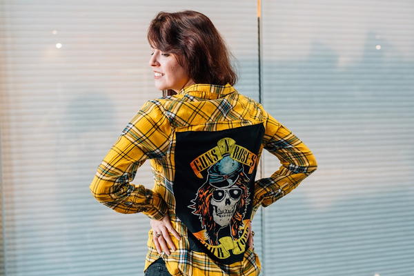 DIY Old Flannel Shirt into Band Shirt DIY Old Flannel Shirt into Band Shirt