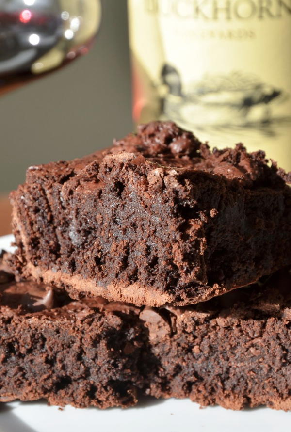 Mulled wine reduction red wine brownies