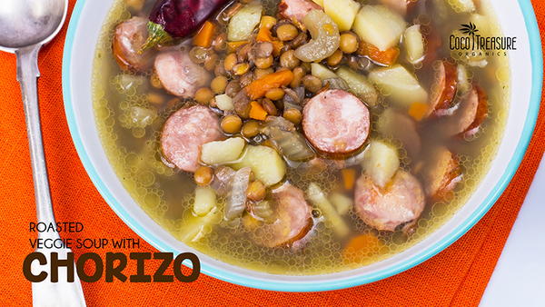 Roasted Veggie Soup with Chorizo Roasted Veggie Soup with Chorizo