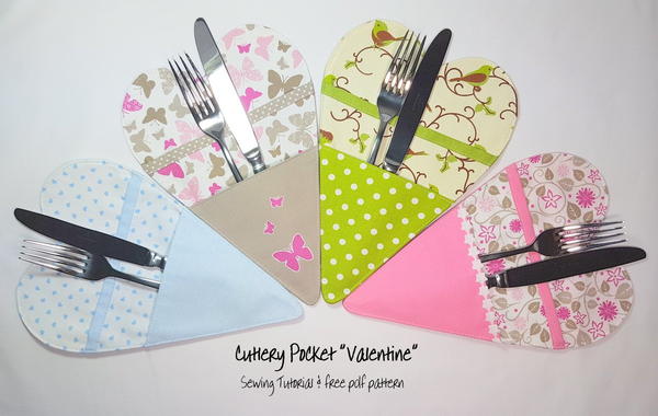 Valentines Day Cutlery Pocket Valentine's Day Cutlery Pocket