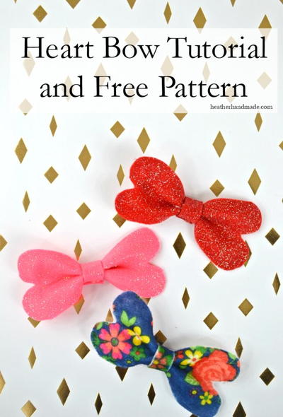 Heart Bow Tutorial and Free Pattern Heart Bow Tutorial and Free Pattern