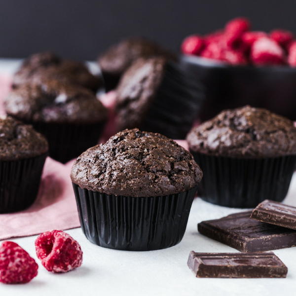 Double Chocolate Muffins with Raspberries Double Chocolate Muffins with Raspberries