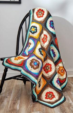 Groovy Flower Power Crochet Blanket