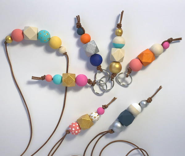 Wooden Bead Keychains Wooden Bead Keychains_1