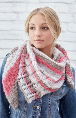 Stylish Lacy Stripes Knit Shawl Stylish Lacy Stripes Knit Shawl