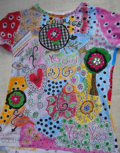 Doodled T-Shirt with Fabric Markers Doodled T-Shirt with Fabric Markers