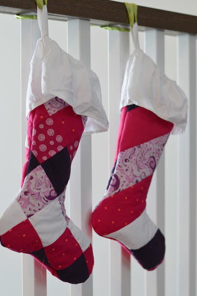 Quilted Christmas Stockings from Baby Clothes