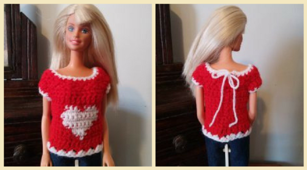 Valentines Heart Sweater for Barbie Valentine's Heart Sweater for Barbie