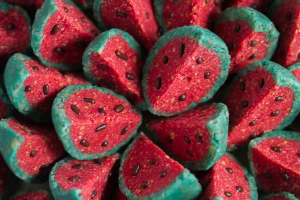 Watermelon Shaped Bites Watermelon Shaped Bites