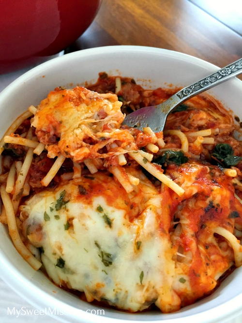 Spicy Spinach Spaghetti Bake Spicy Spinach Spaghetti Bake