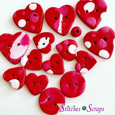 Polymer Clay Valentine Buttons