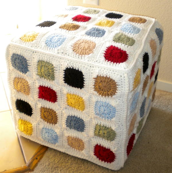 Granny Square Ottoman Cover Granny Square Ottoman Cover