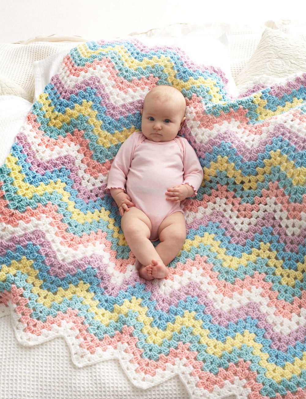 Pastel Rainbow Baby Blanket Allfreecrochet Com