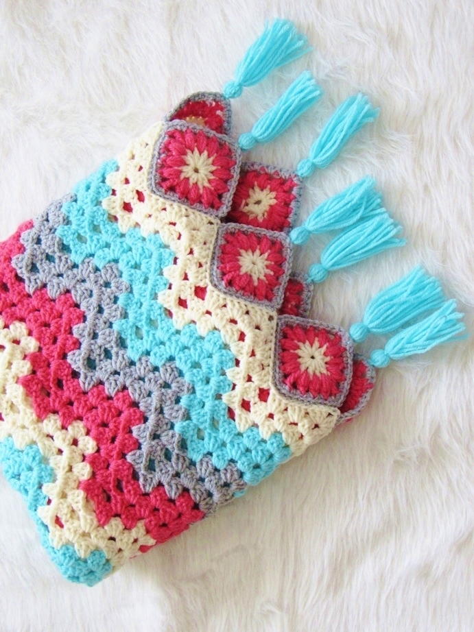 Bright Squares Afghan Granny Square Traditions crochet pattern