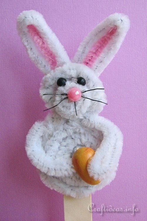 Chenille Easter Bunny Stick Chenille Easter Bunny Stick