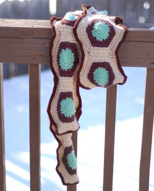 Hexagon Crocheted Scarf Hexagon Crocheted Scarf