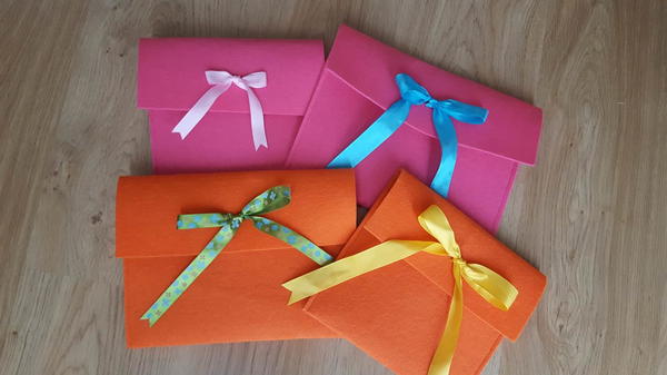 Felt Envelope Clutch with Ribbon Closure Felt Envelope Clutch with Ribbon Closure