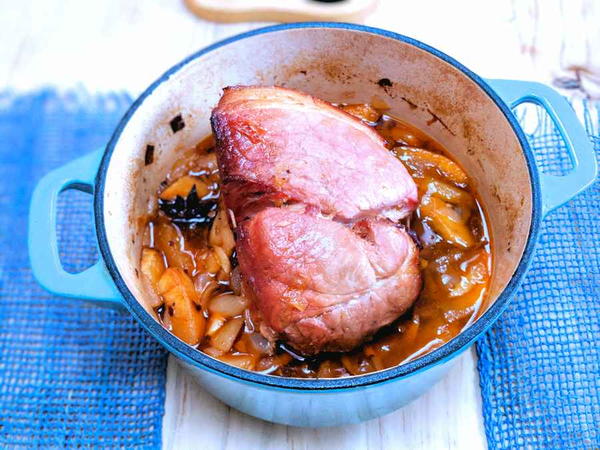 Ham Braised in Apple Cider