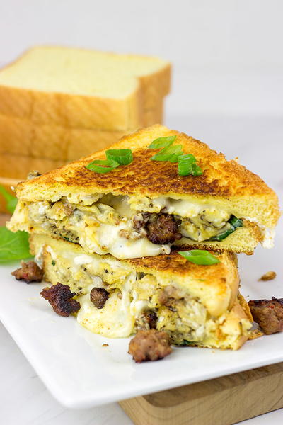 3-Cheese Breakfast Grilled Cheese 3-Cheese Breakfast Grilled Cheese